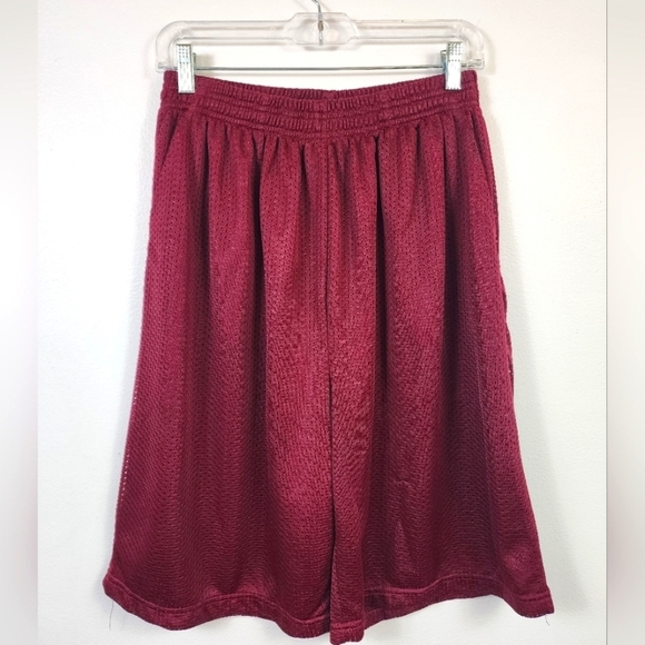 Hill Other - Burgundy Mesh Basketball Shorts Athletic Gym Drawstring Size XL